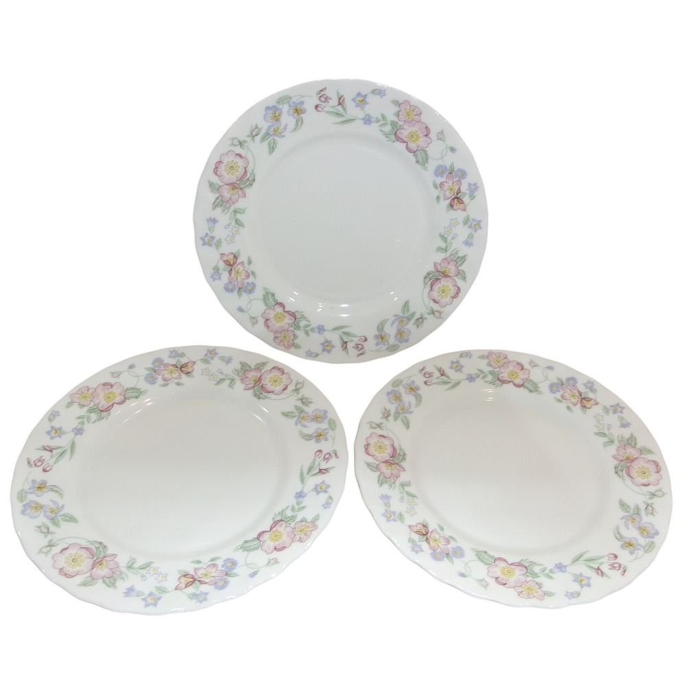 3 Arcopal France Milk Glass Champetre Floral Salad Plates